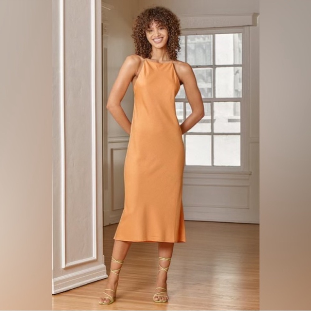 Elegant Orange Maxi Dress
